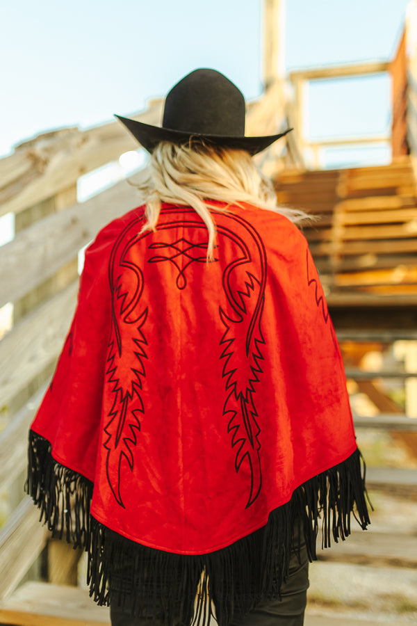 Classy Cowgirl Cape - Red