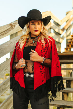 Classy Cowgirl Cape - Red