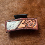 Tooled Leather hair clips