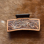 Tooled Leather hair clips